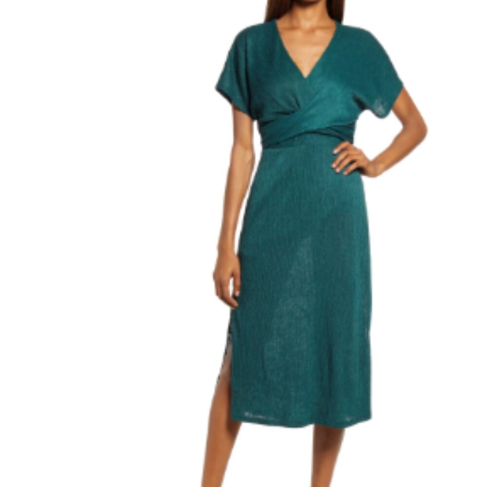 Floret Studios Phoebe V-Neck Midi Dress (M)